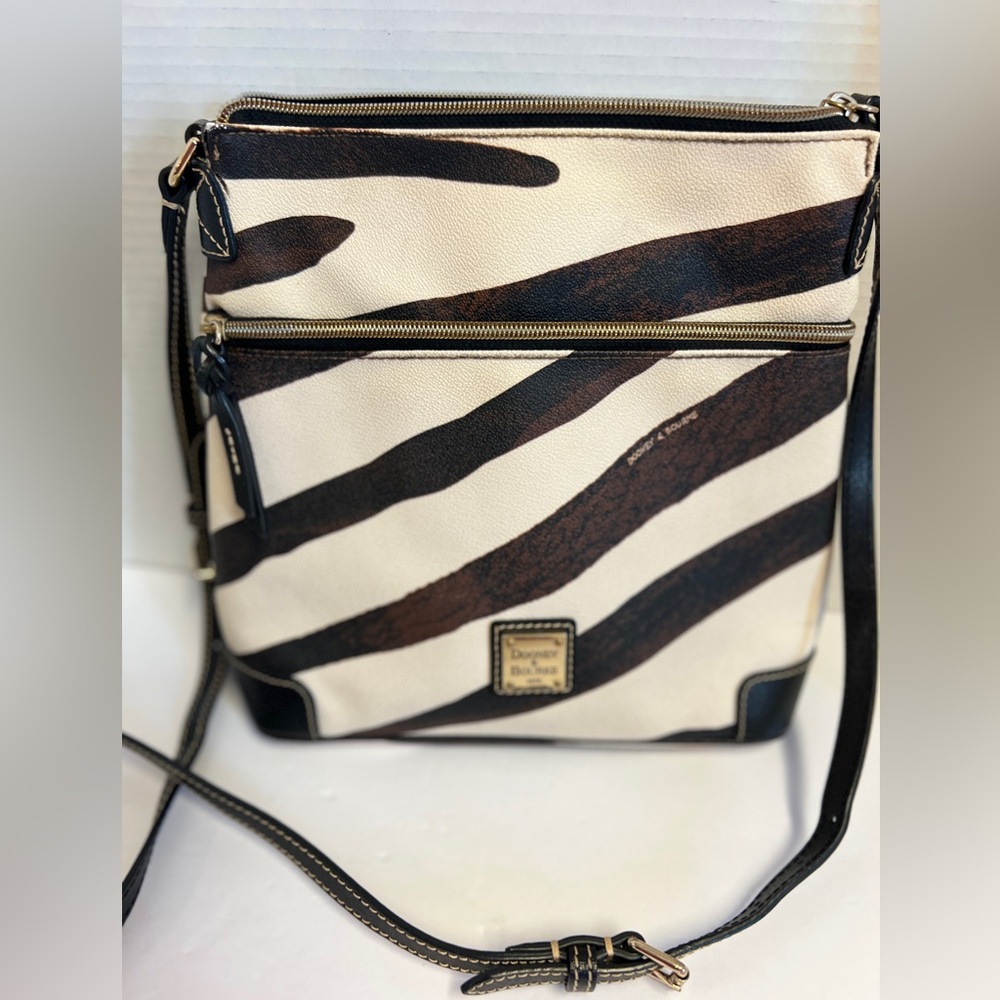 Dooney & Bourke Zebra Stripe Crossbody Bag - Black and Brown
